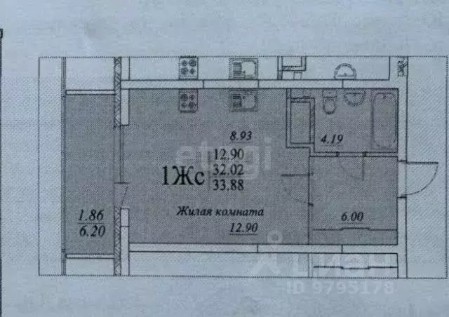 Студия Татарстан, Казань ул. Родины, 26А (32.2 м) - Фото 2