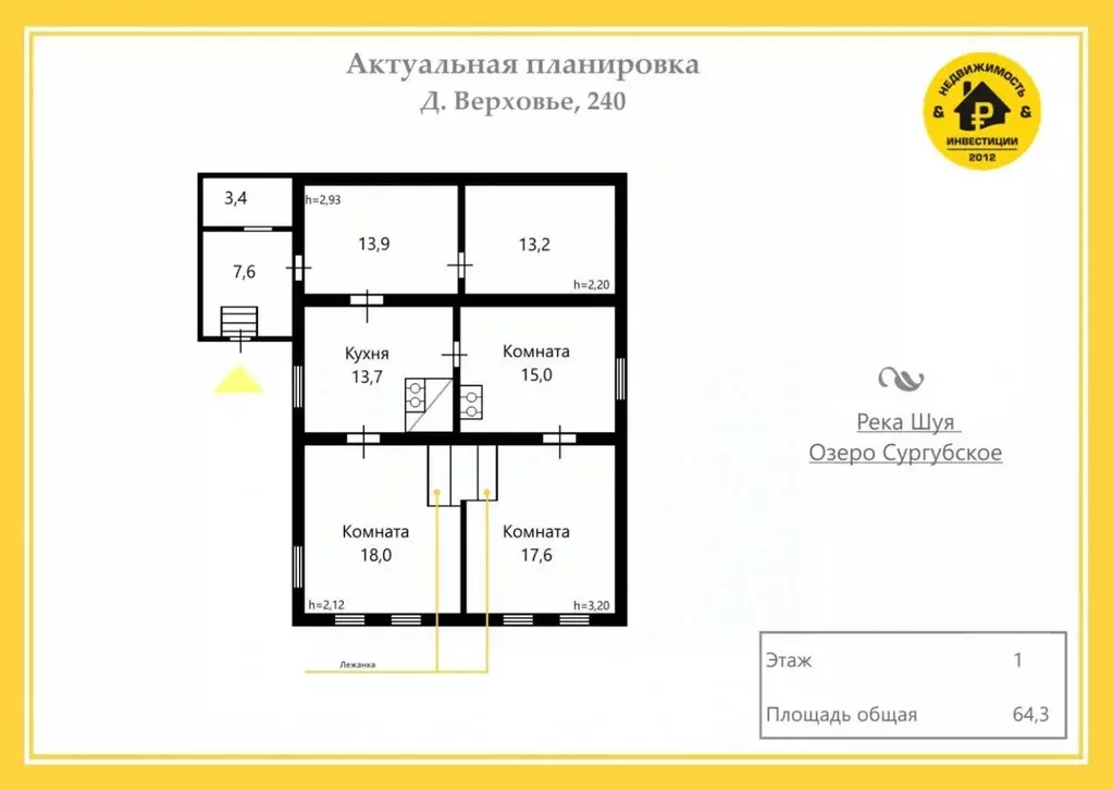 Дом в Карелия, Олонецкое городское поселение, д. Верховье 240 (64 м) - Фото 1