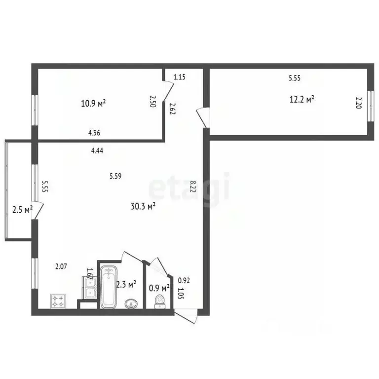 3-к кв. Санкт-Петербург, Санкт-Петербург, Пушкин ул. Генерала Хазова, ... - Фото 2