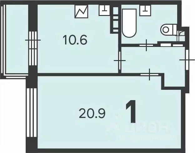 1-к кв. Москва Севастопольский просп., 7/6к1 (42.0 м) - Фото 2