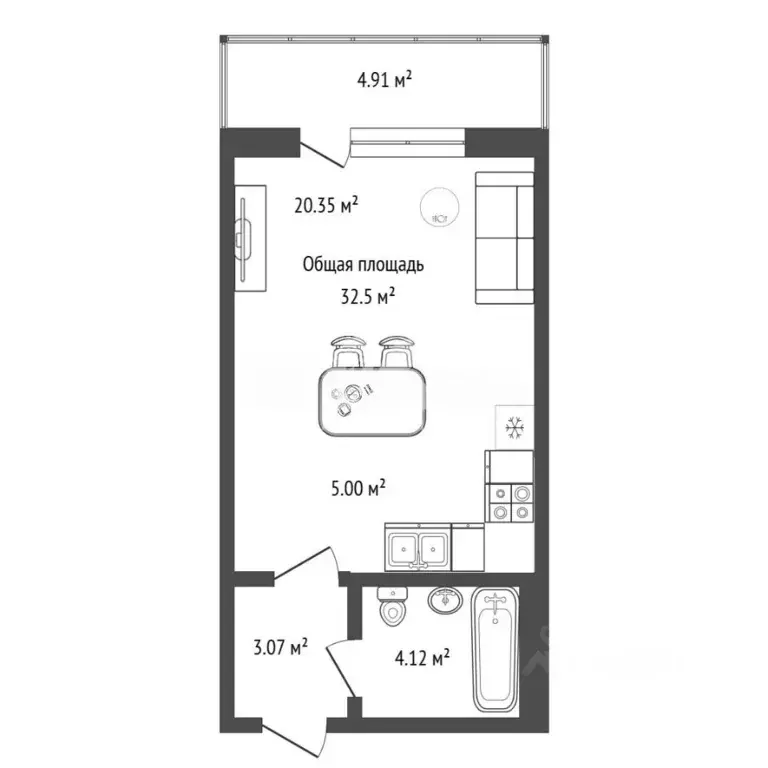 Студия Новосибирская область, Новосибирск ул. Виталия Потылицына, 9/4 ... - Фото 2