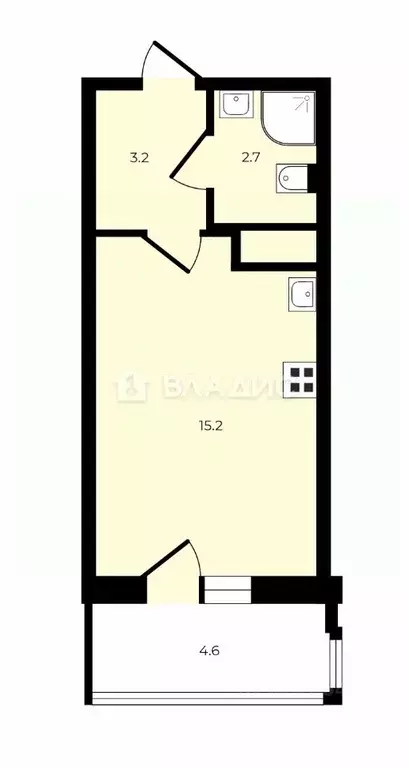Студия Санкт-Петербург просп. Авиаконструкторов, 63 (23.0 м) - Фото 2