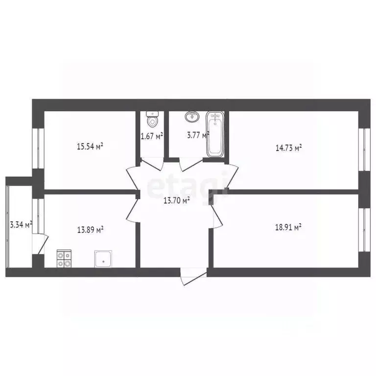 3-к кв. Башкортостан, Стерлитамак просп. Октября, 46 (82.2 м) - Фото 2
