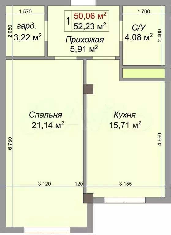 2-к. квартира, 81,3 м, 7/8 эт. - Фото 1