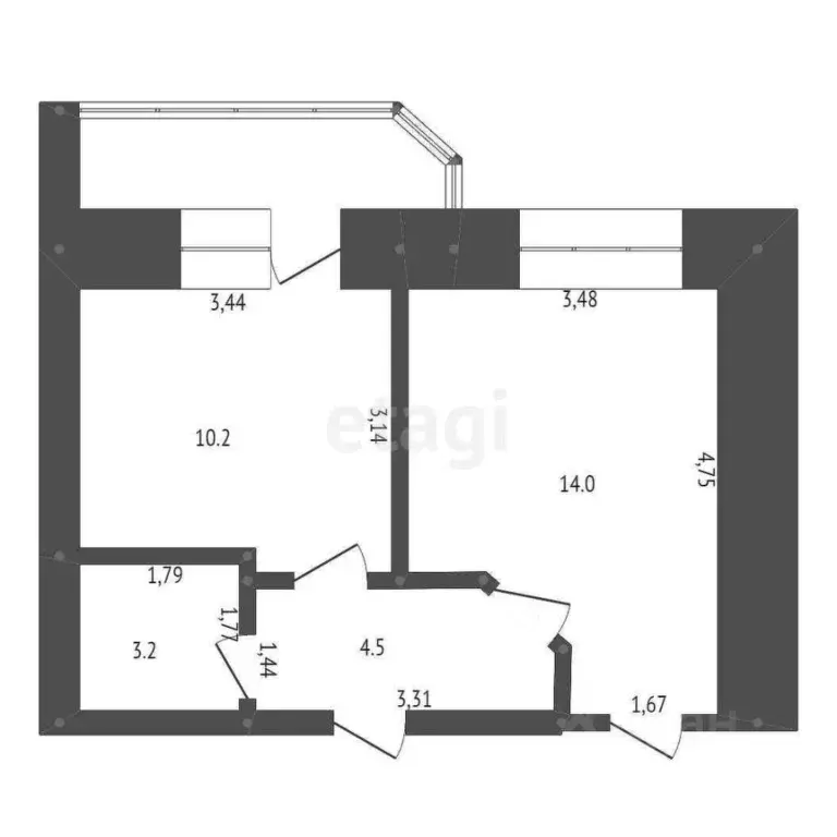 1-к кв. Амурская область, Белогорск ул. Кирова, 129 (35.3 м) - Фото 0
