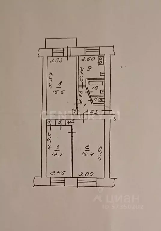 3-к кв. Липецкая область, Липецк ул. Ушинского, 22 (60.6 м) - Фото 1