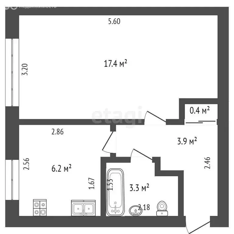 1-комнатная квартира: Туринская Слобода, Советская улица, 96 (31.2 м) - Фото 0