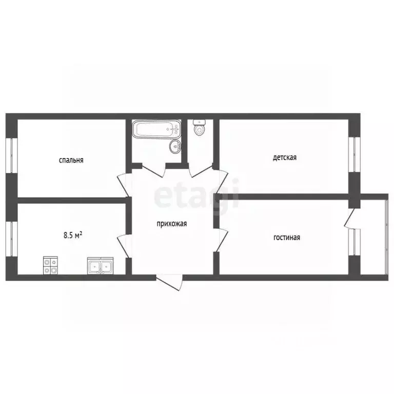 3-к кв. Владимирская область, Муром ул. Энгельса, 21 (59.8 м) - Фото 1