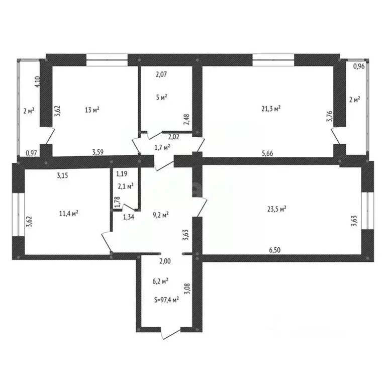 4-к кв. Башкортостан, Уфа ул. Мустая Карима, 16/1 (101.0 м) - Фото 1