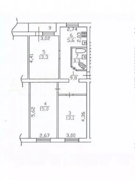 3-к кв. Ленинградская область, Кировск Набережная ул., 1к5 (60.1 м) - Фото 1