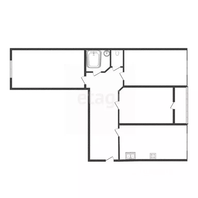 3-к кв. Калужская область, Малоярославец Московская ул., 77 (62.8 м) - Фото 2