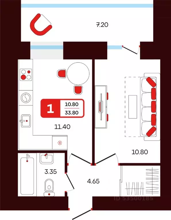 1-к кв. Башкортостан, Туймазы пер. Луначарского, 5 (33.8 м) - Фото 1