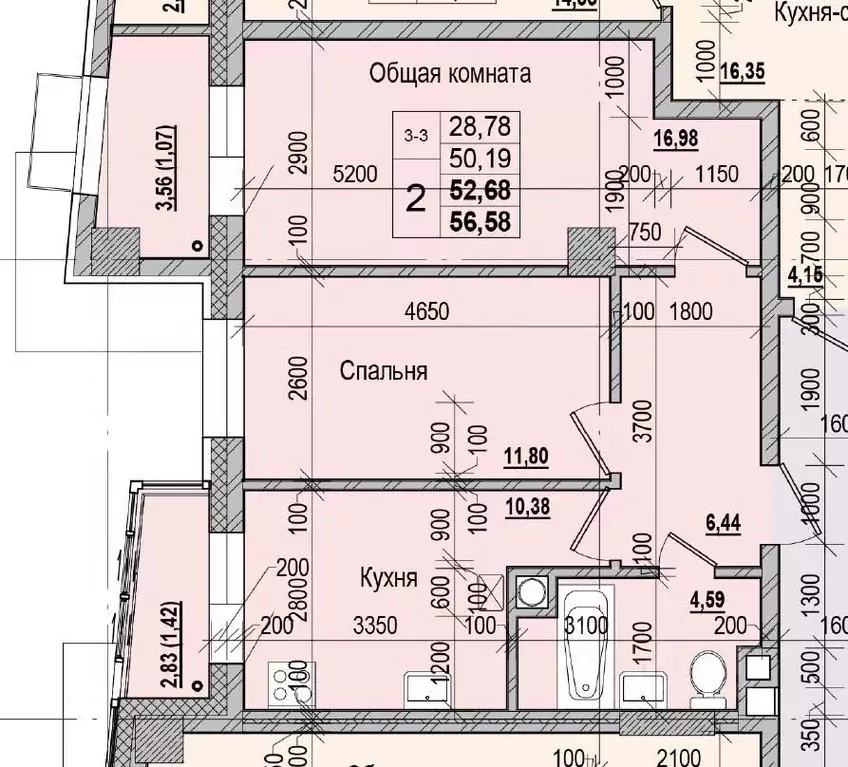 2-к кв. Саха (Якутия), Якутск ул. Чкалова (52.68 м) - Фото 0