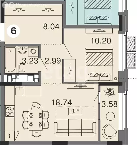 2-комнатная квартира: Ижевск, улица Шумайлова, 37Т (46.78 м) - Фото 1