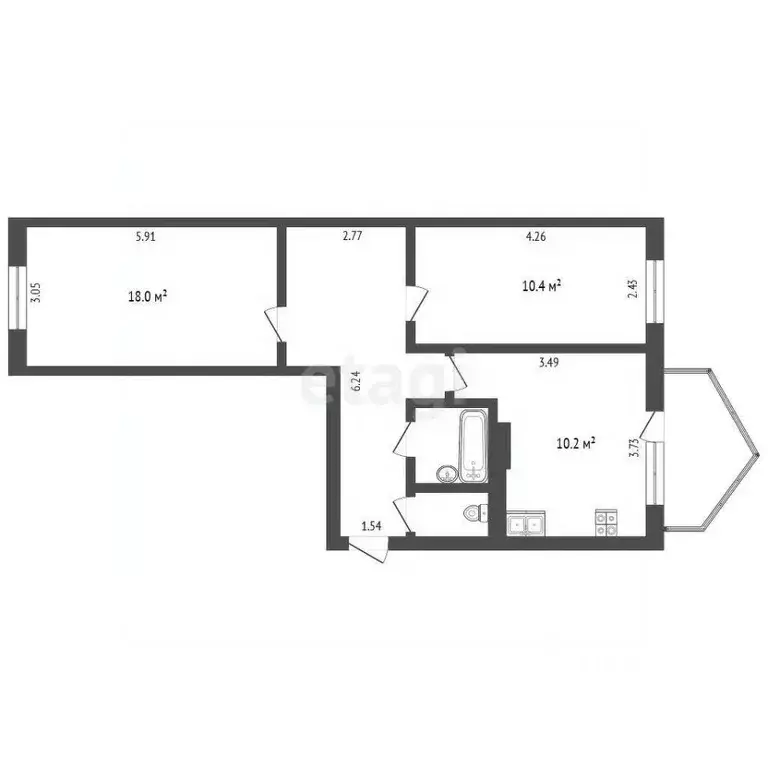 2-к кв. Белгородская область, Белгородский район, Дубовское с/пос, ... - Фото 2
