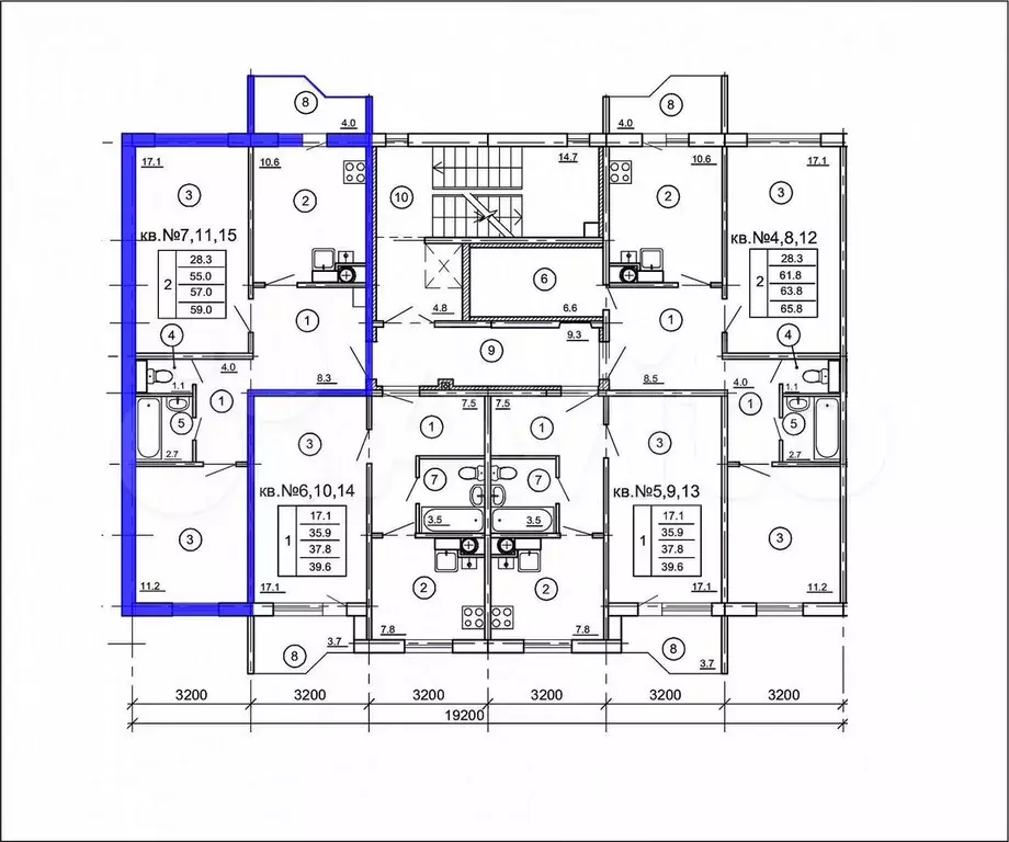 2-к. квартира, 59 м, 2/4 эт. - Фото 1