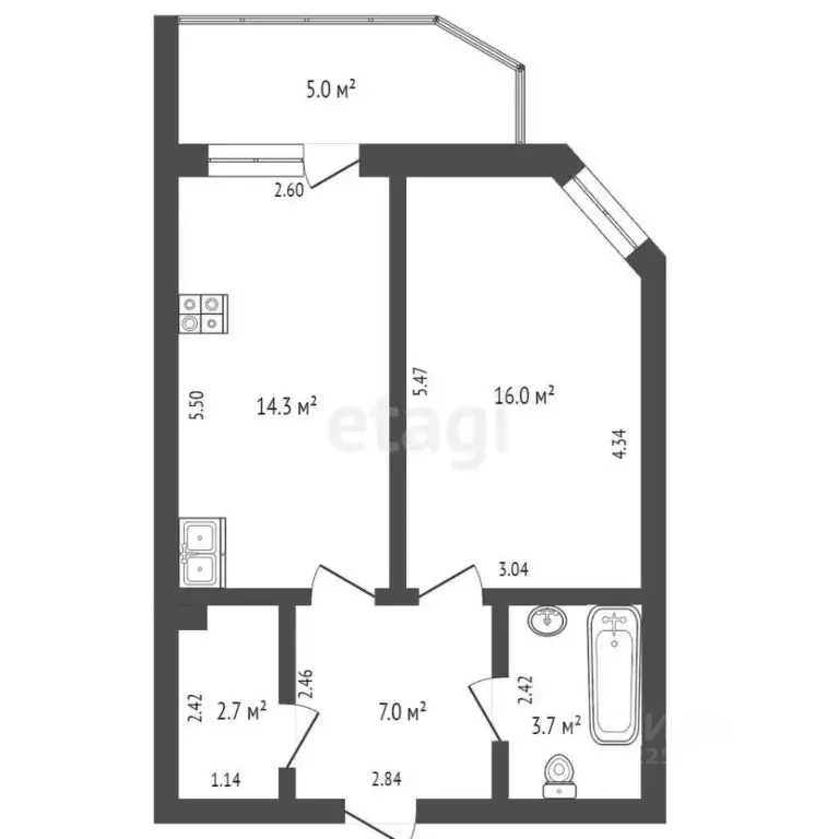 1-к кв. Удмуртия, Ижевск 7-я Подлесная ул., 118 (43.5 м) - Фото 1