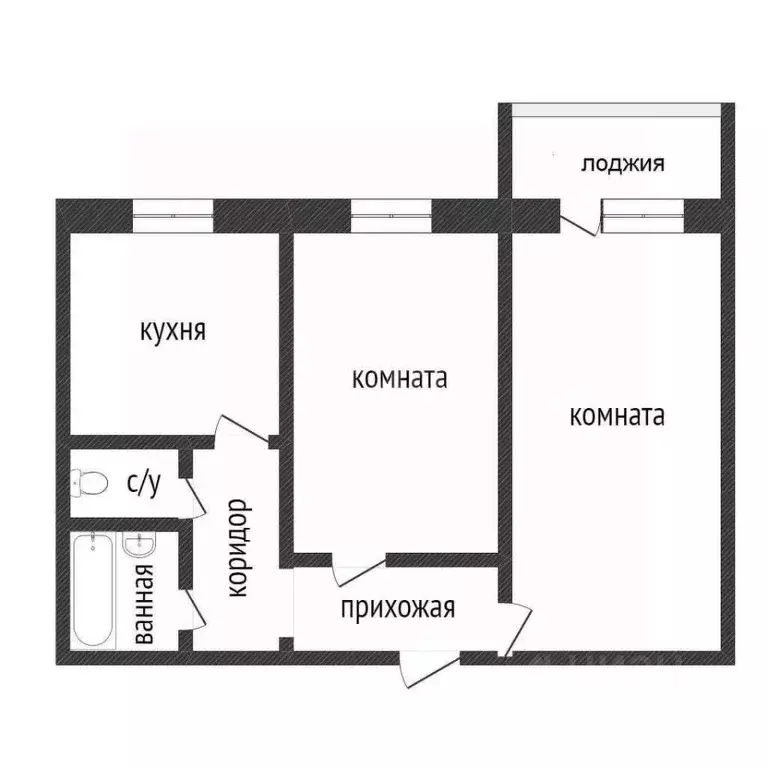2-к кв. Курганская область, Курган Заозерный жилрайон, 5-й мкр, 11 ... - Фото 2
