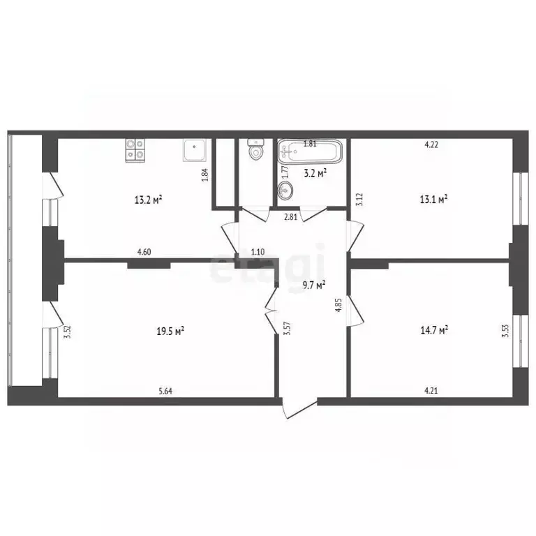 3-к кв. Московская область, Щелково Богородский мкр, 19 (74.7 м) - Фото 2