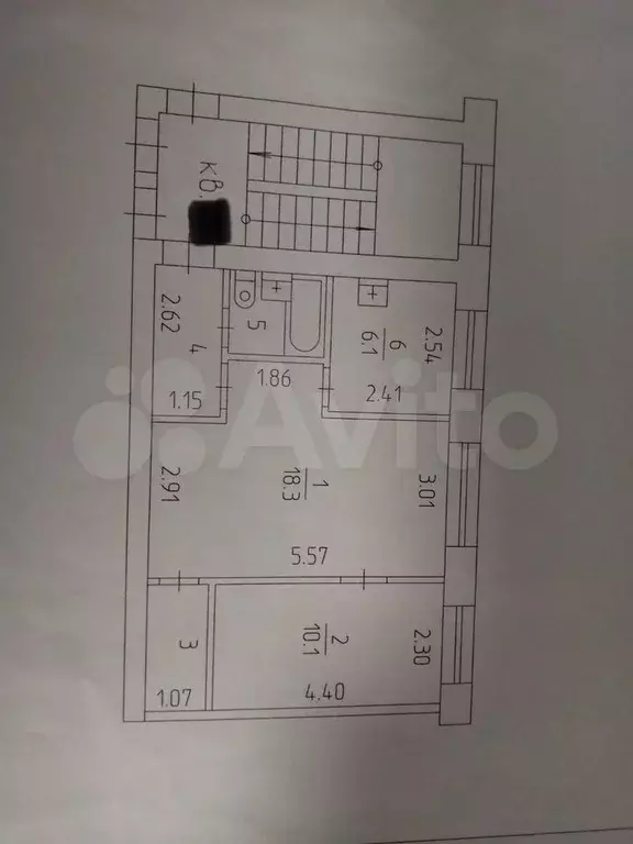 2-к. квартира, 43 м, 2/5 эт. - Фото 0