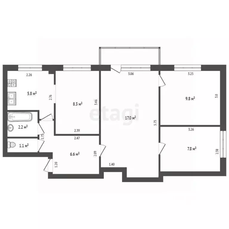 3-к кв. Калужская область, Кондрово Дзержинский район, ул. Некрасова, ... - Фото 2