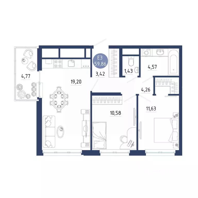 2-к кв. Рязанская область, Рязанский район, Дядьковское с/пос, с. ... - Фото 1