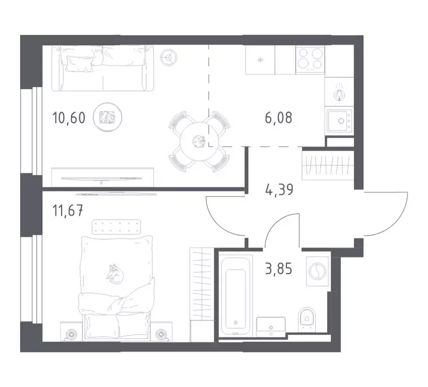 1-комнатная квартира: Красногорск, жилой комплекс Квартал Строгино, 3 ... - Фото 1