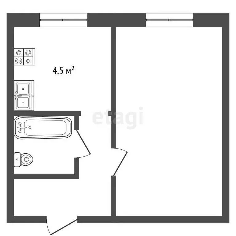 1-комнатная квартира: Чернушка, улица Ленина, 113 (30.1 м) - Фото 0