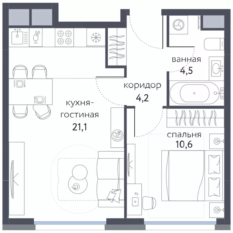 2-к кв. Москва Сиреневый парк жилой комплекс (40.4 м) - Фото 0