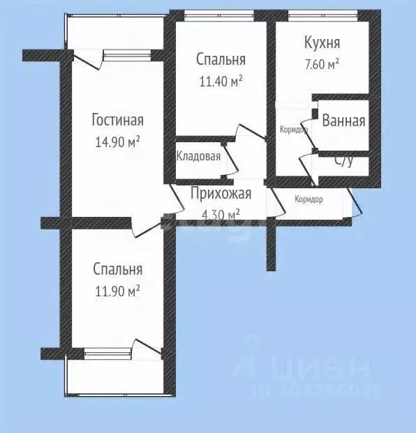 3-к кв. Краснодарский край, Краснодар ул. Гидростроителей, 39 (61.2 м) - Фото 0