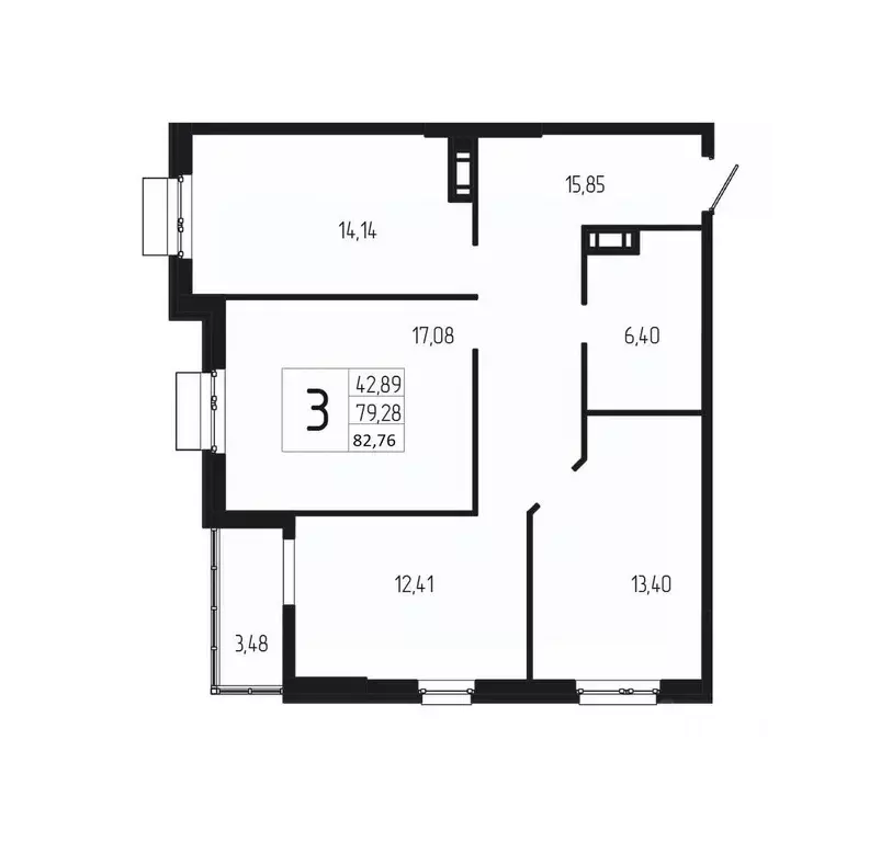 3-к кв. Волгоградская область, Волгоград 127-й кв-л,  (82.76 м) - Фото 1