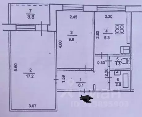 2-к кв. Башкортостан, Уфа ул. Максима Рыльского, 29 (45.0 м) - Фото 1