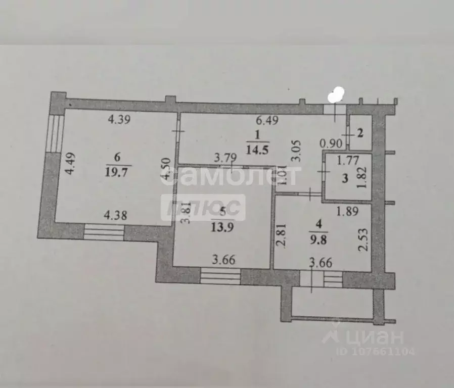 2-к кв. Липецкая область, Липецк бул. Сергея Есенина, 5 (62.3 м) - Фото 2