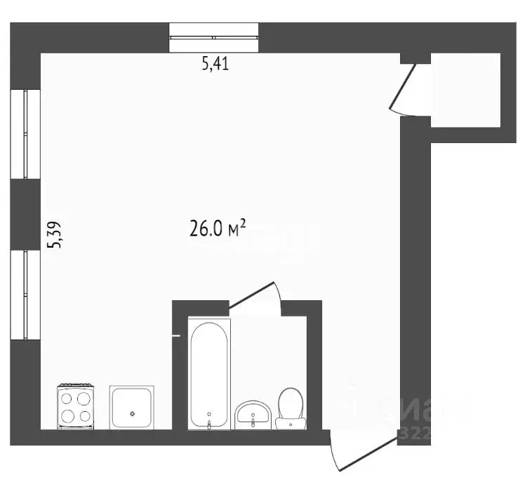 Студия Вологодская область, Вологда Лечебная ул., 19 (30.0 м) - Фото 1
