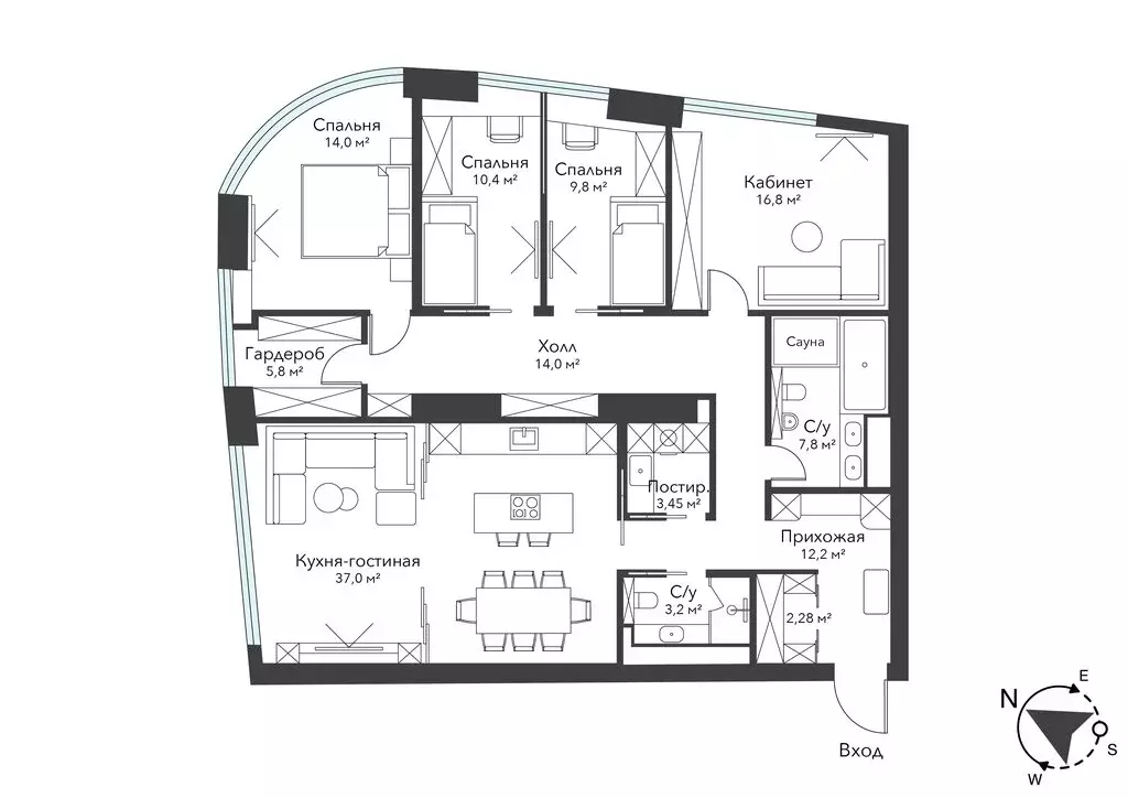 5-комнатная квартира: Москва, проспект Мира, 188Бк3 (143 м) - Фото 1