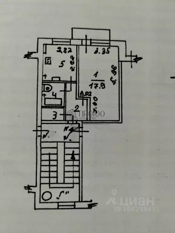 1-к кв. Калужская область, Калуга пер. Малинники, 8 (34.8 м) - Фото 2