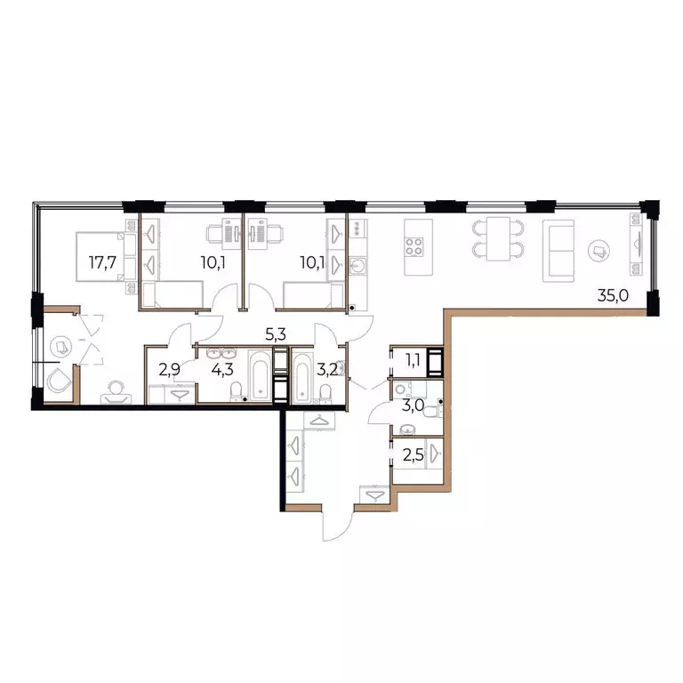 3-комнатная квартира: Череповец, Рыбинская улица, 69 (108.1 м) - Фото 1