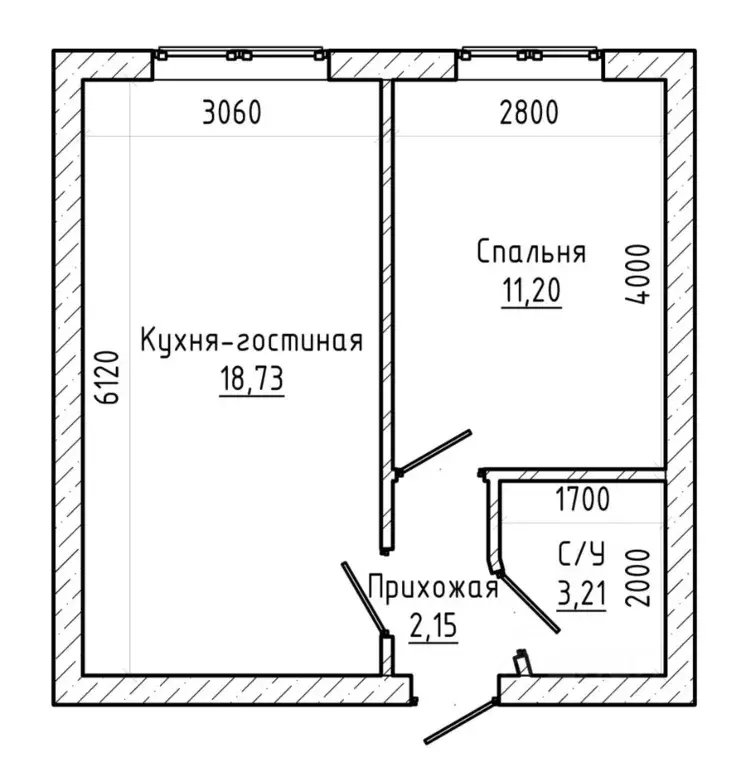 2-к кв. Кабардино-Балкария, Нальчик Кабардинская ул. (35.0 м) - Фото 2