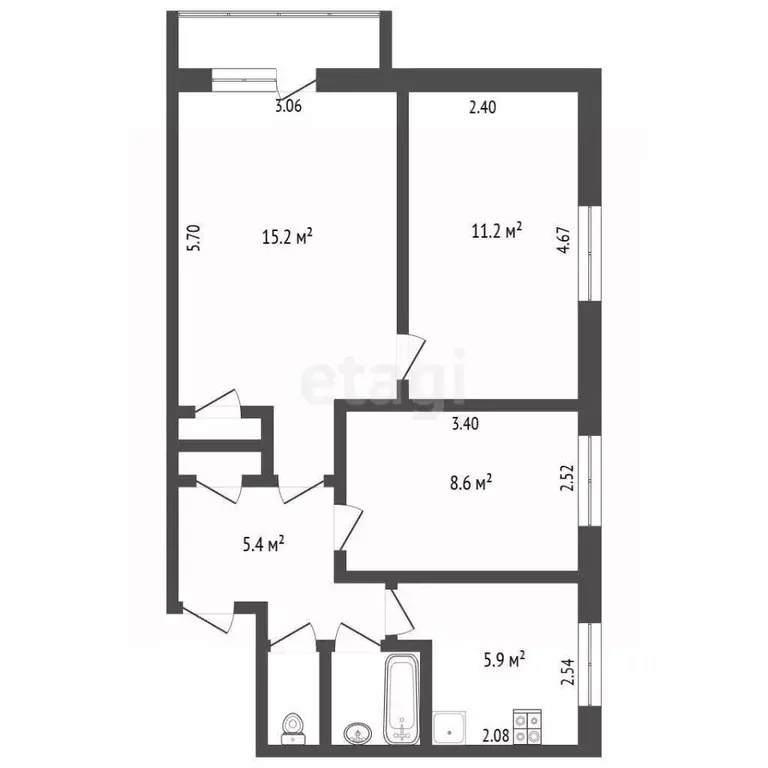 3-к кв. Вологодская область, Череповецкий район, пос. Тоншалово пл. ... - Фото 1