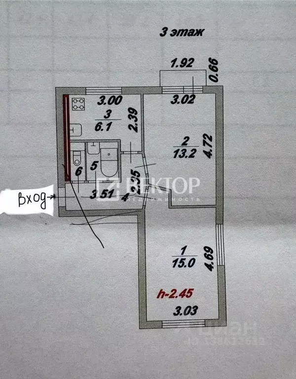 2-к кв. Ивановская область, Тейково Молодежная ул., 5 (42.4 м) - Фото 2