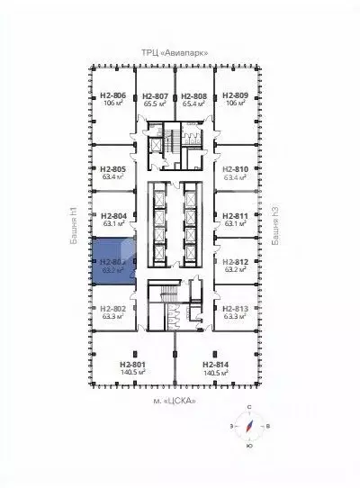 Помещение свободного назначения в Москва Ходынский бул., 6с2 (63 м) - Фото 2