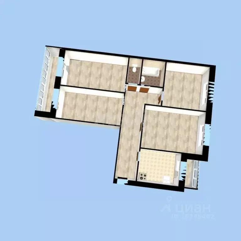 4-к кв. Башкортостан, Уфа ул. Менделеева, 116 (77.7 м) - Фото 2