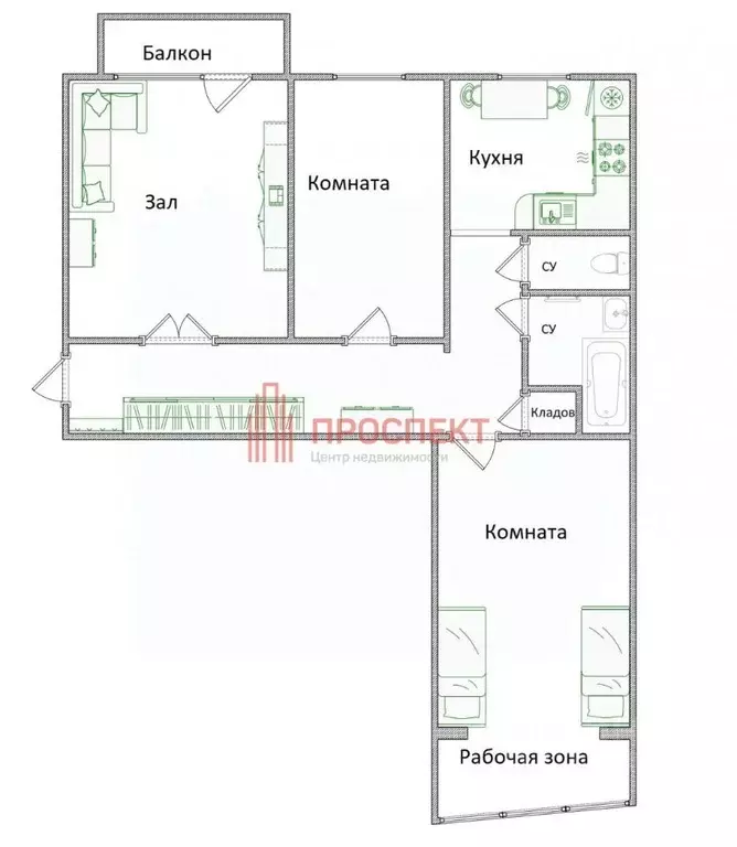 3-к кв. Пензенская область, Пенза Ладожская ул., 37 (66.4 м) - Фото 1