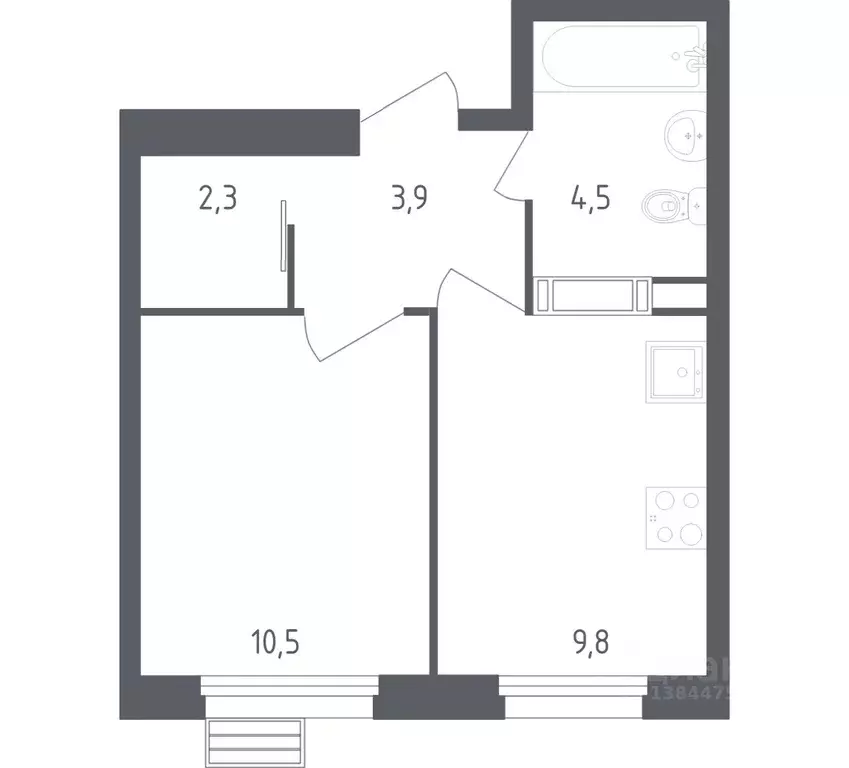 1-к кв. Москва Сосенское поселение, просп. Куприна, 30к2 (30.1 м) - Фото 1