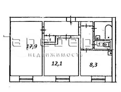 2-к. квартира, 52,5 м, 5/5 эт. - Фото 0