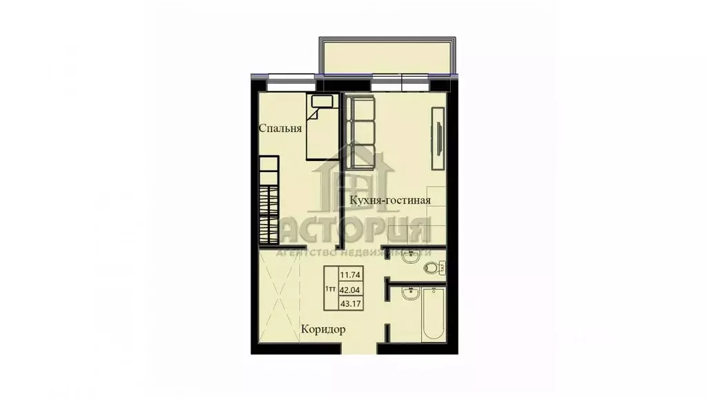 2-к кв. Красноярский край, Красноярск Свободный просп. (43.17 м) - Фото 2