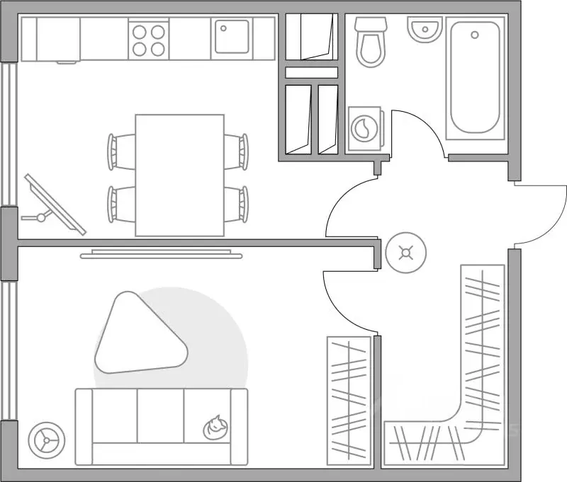 1-к кв. Московская область, Долгопрудный Гранитный мкр, Бригантина ... - Фото 1