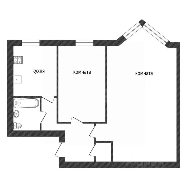 2-к кв. Ленинградская область, Кириши ул. Мира, 16 (43.0 м) - Фото 1