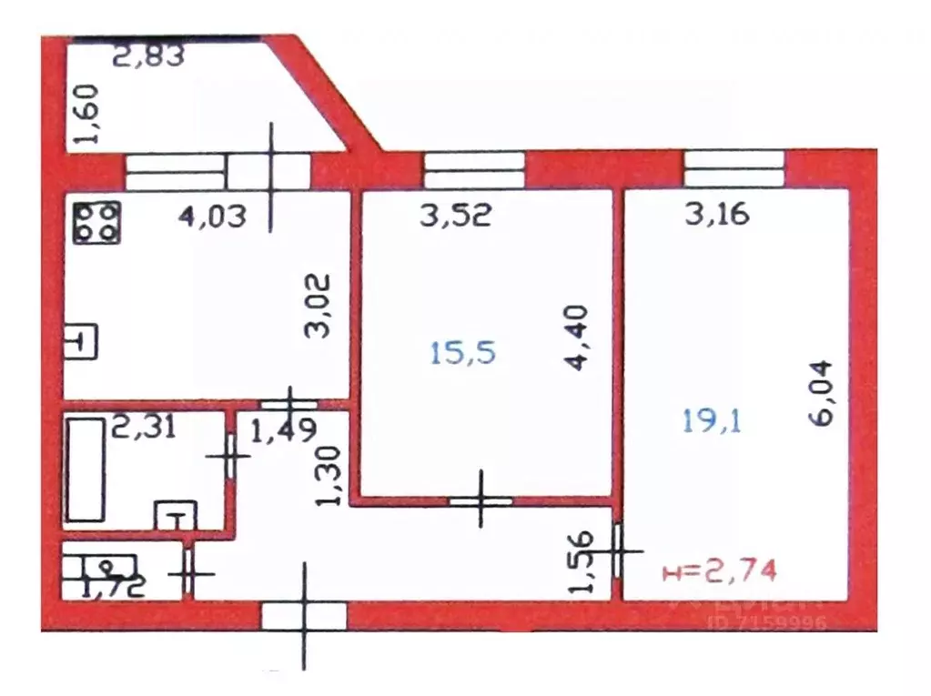 2-к кв. Пензенская область, Пенза ул. Калинина, 9 (68.1 м) - Фото 1