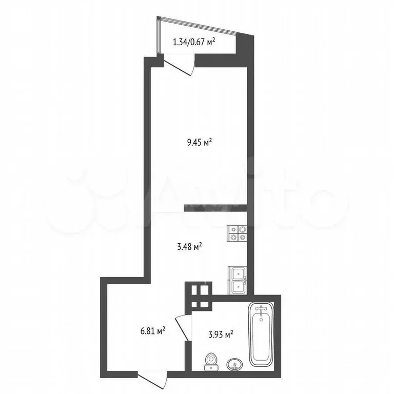Квартира-студия, 25 м, 3/25 эт. - Фото 0
